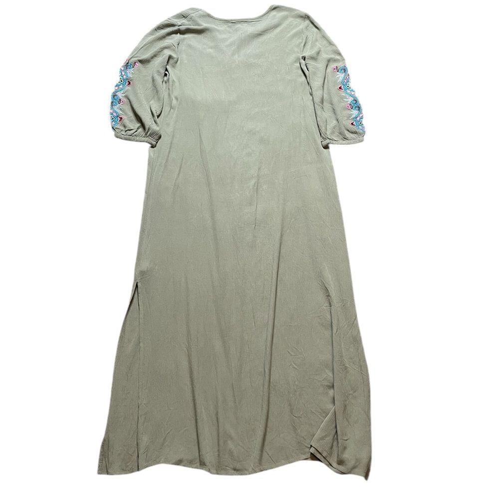 NWOT Soft Surroundings Sicily Gauze Dress Olive Green Size Medium - Picture 3 of 10